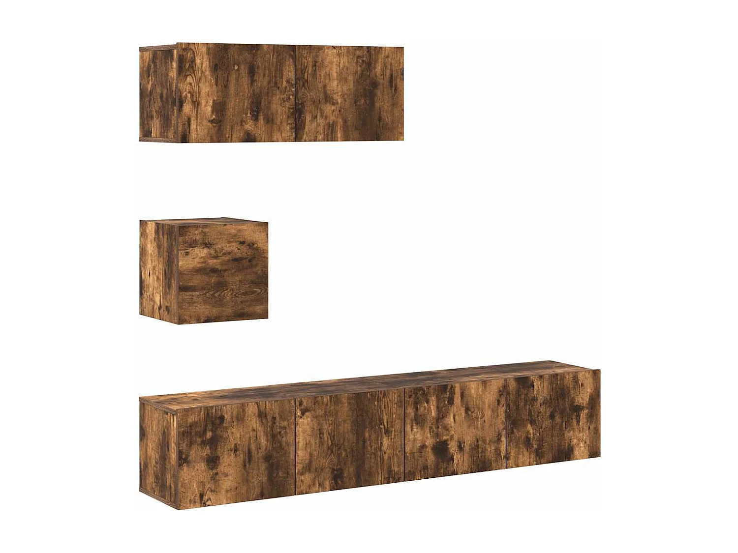 Berkfield 4 Piece TV Cabinet Set Smoked Oak Engineered Wood