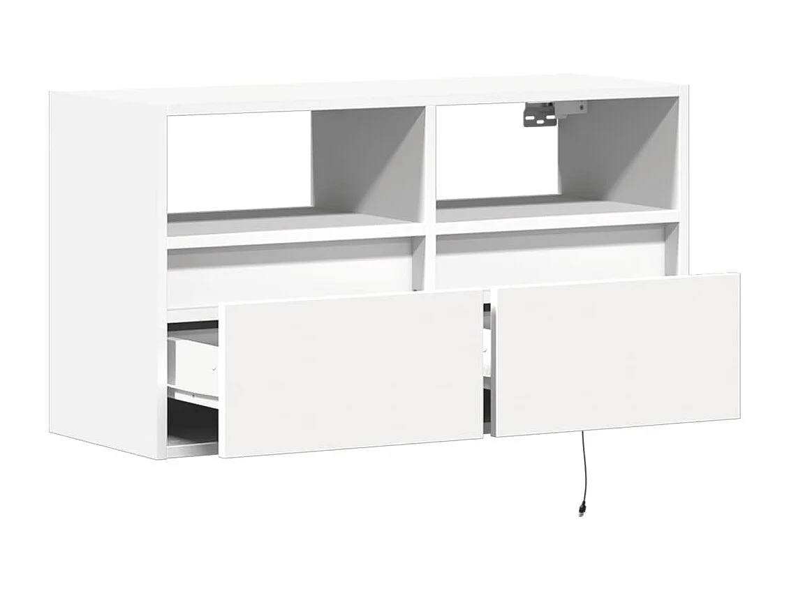 Berkfield TV Wall Cabinet with LED Lights White 80x31x45 cm