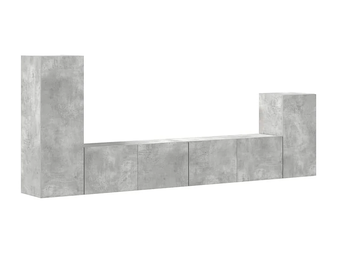 Berkfield 4 Piece TV Cabinet Set Concrete Grey Engineered Wood