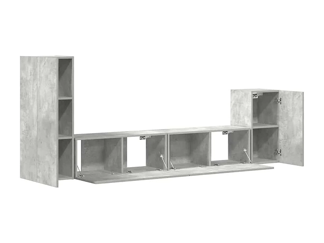 Berkfield 4 Piece TV Cabinet Set Concrete Grey Engineered Wood