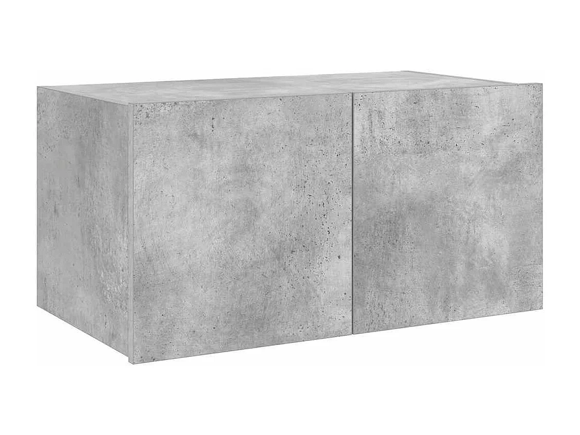 Berkfield TV Wall Cabinet with LED Lights Concrete Grey 60x35x31 cm