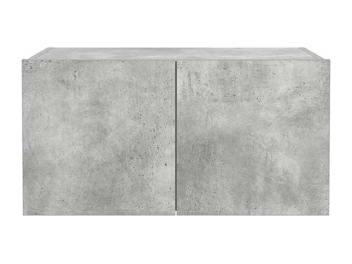 Berkfield TV Wall Cabinet with LED Lights Concrete Grey 60x35x31 cm