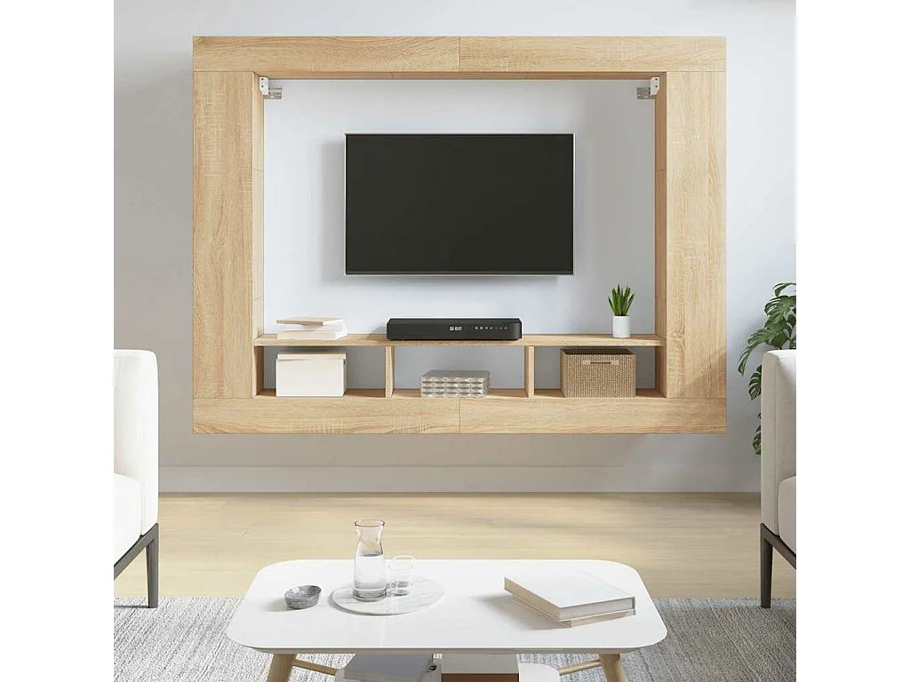 Berkfield TV Cabinet Sonoma Oak 152x22x113 cm Engineered Wood