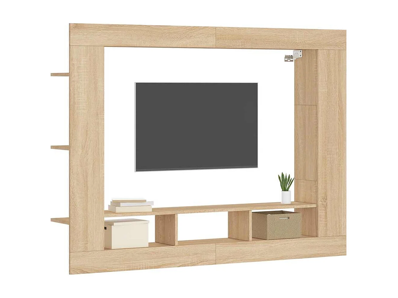 Berkfield TV Cabinet Sonoma Oak 152x22x113 cm Engineered Wood