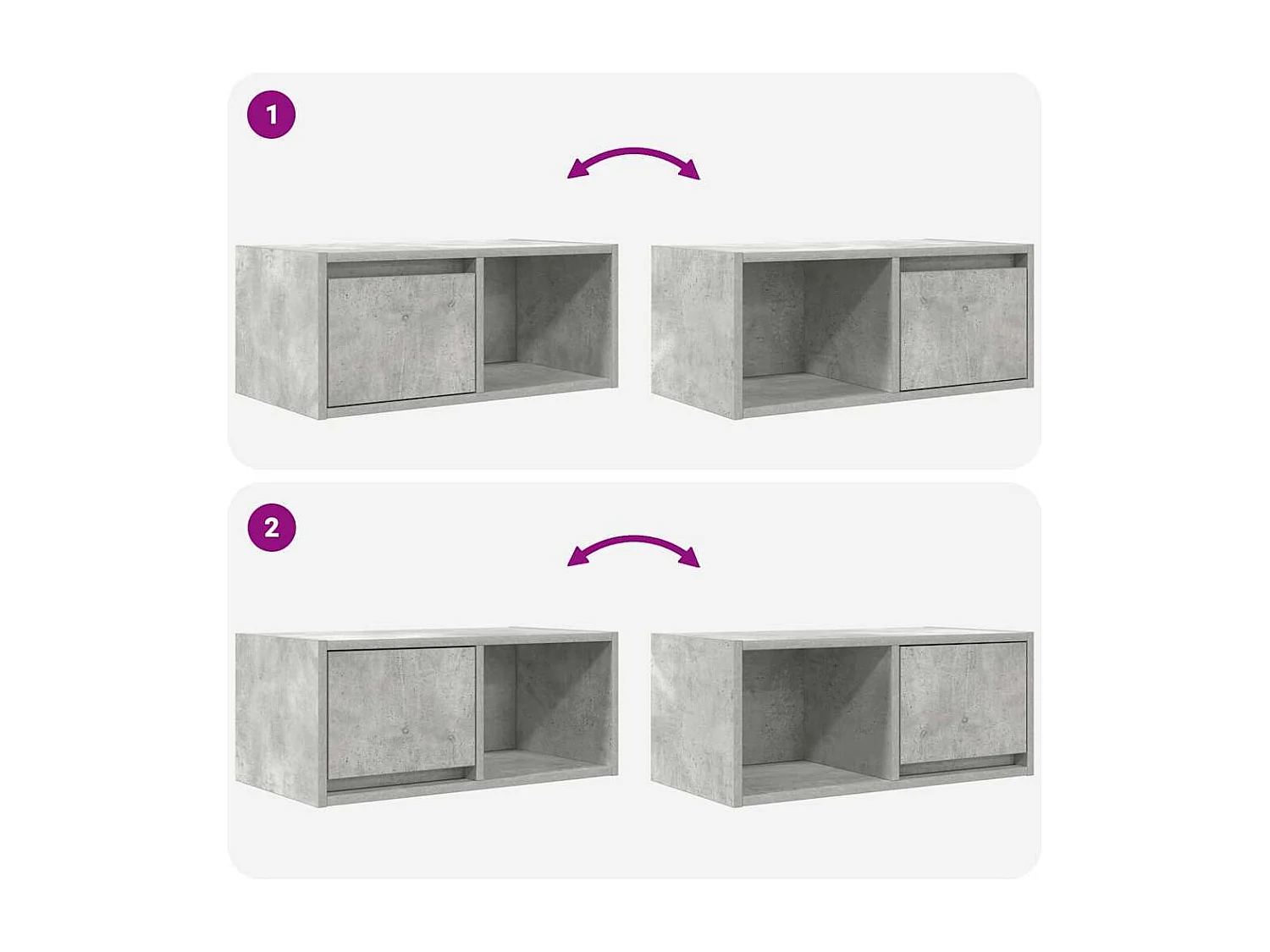 Berkfield TV Cabinet Concrete Grey 60x31x25.5 cm Engineered Wood