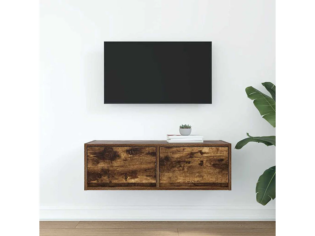 Berkfield TV Cabinet Smoked Oak 80x31x25.5 cm Engineered Wood