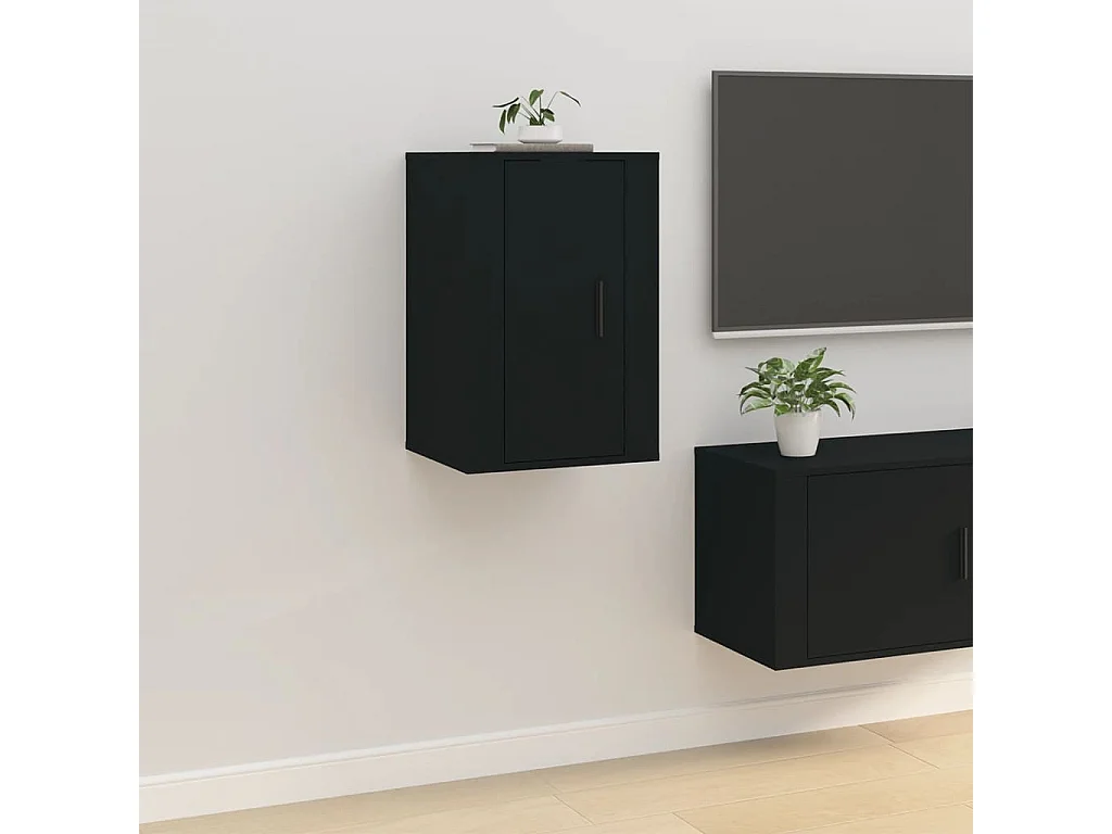Berkfield Wall Mounted TV Cabinet Black 40x34.5x60 cm