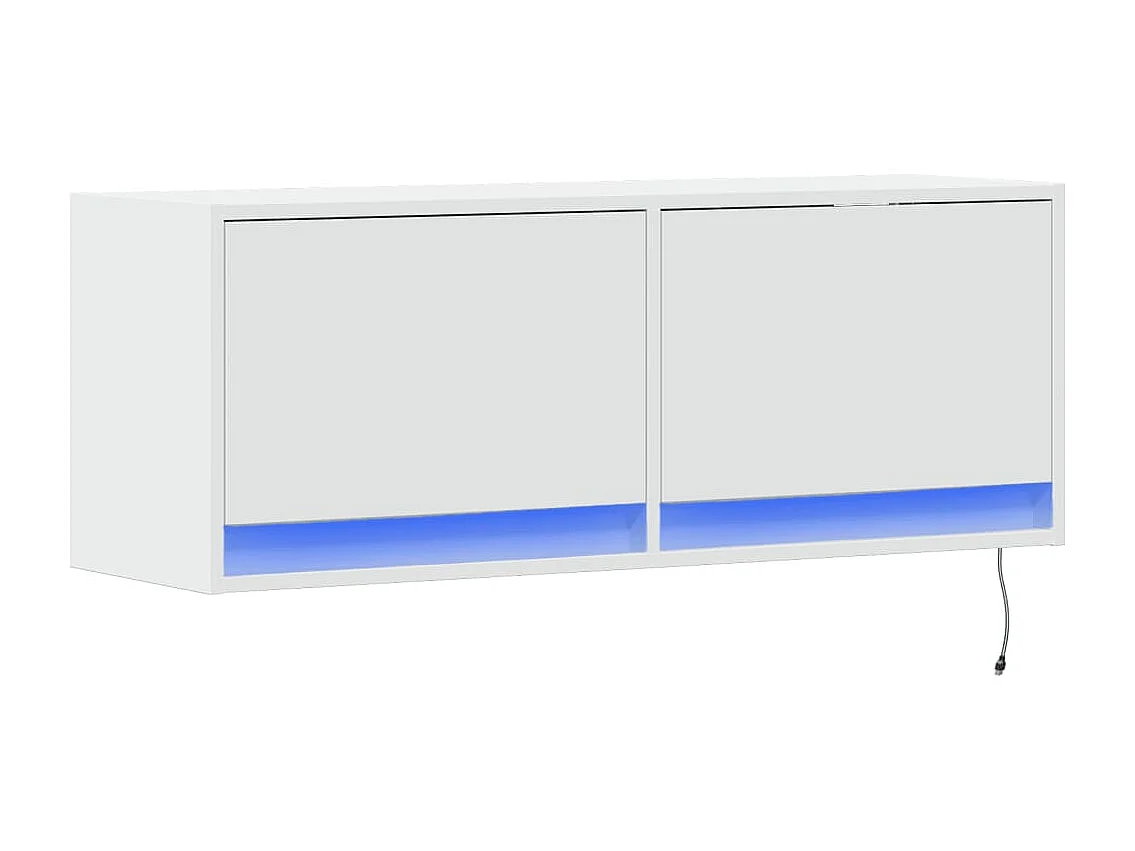 Berkfield TV Wall Cabinet with LED Lights White 100x31x35 cm