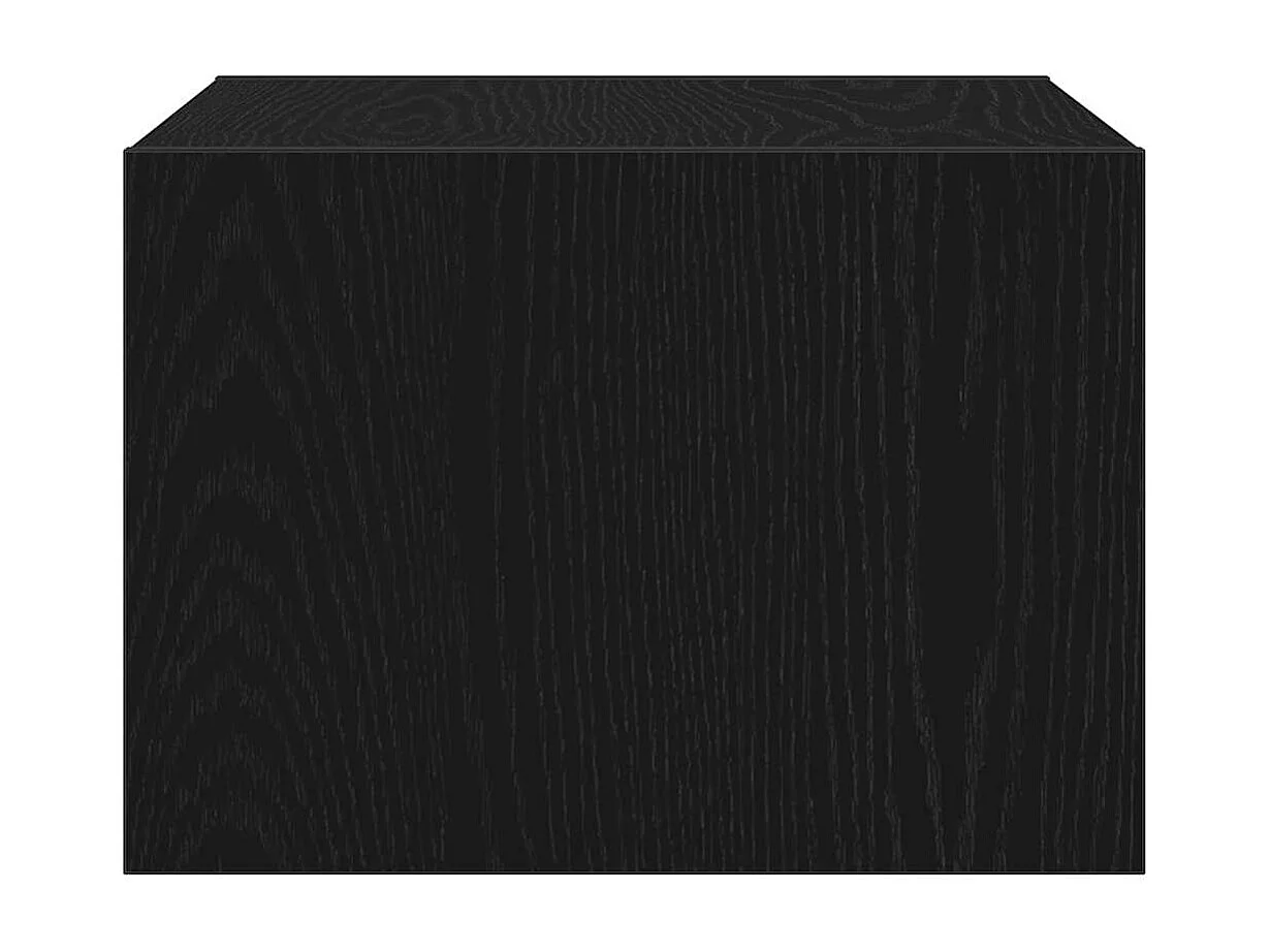 Berkfield Wall-mounted Bedside Cabinet with LED Lights Black Oak