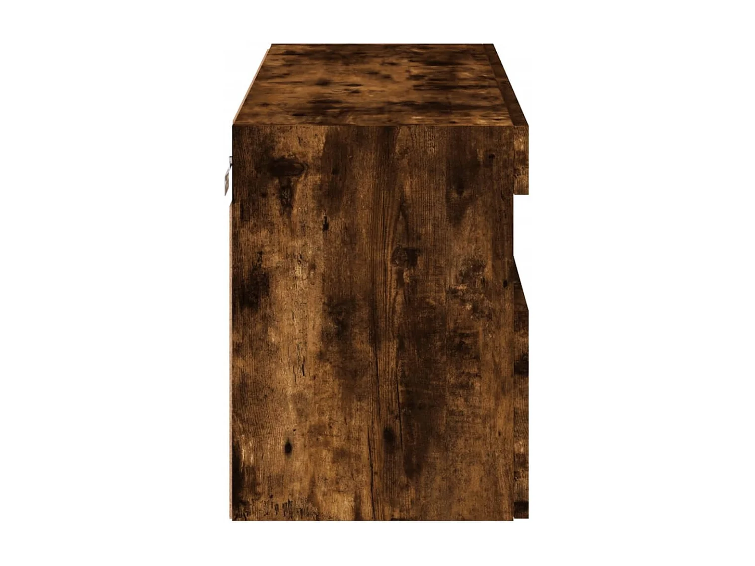 Berkfield TV Wall Cabinet with LED Lights Smoked Oak 80x30x40 cm