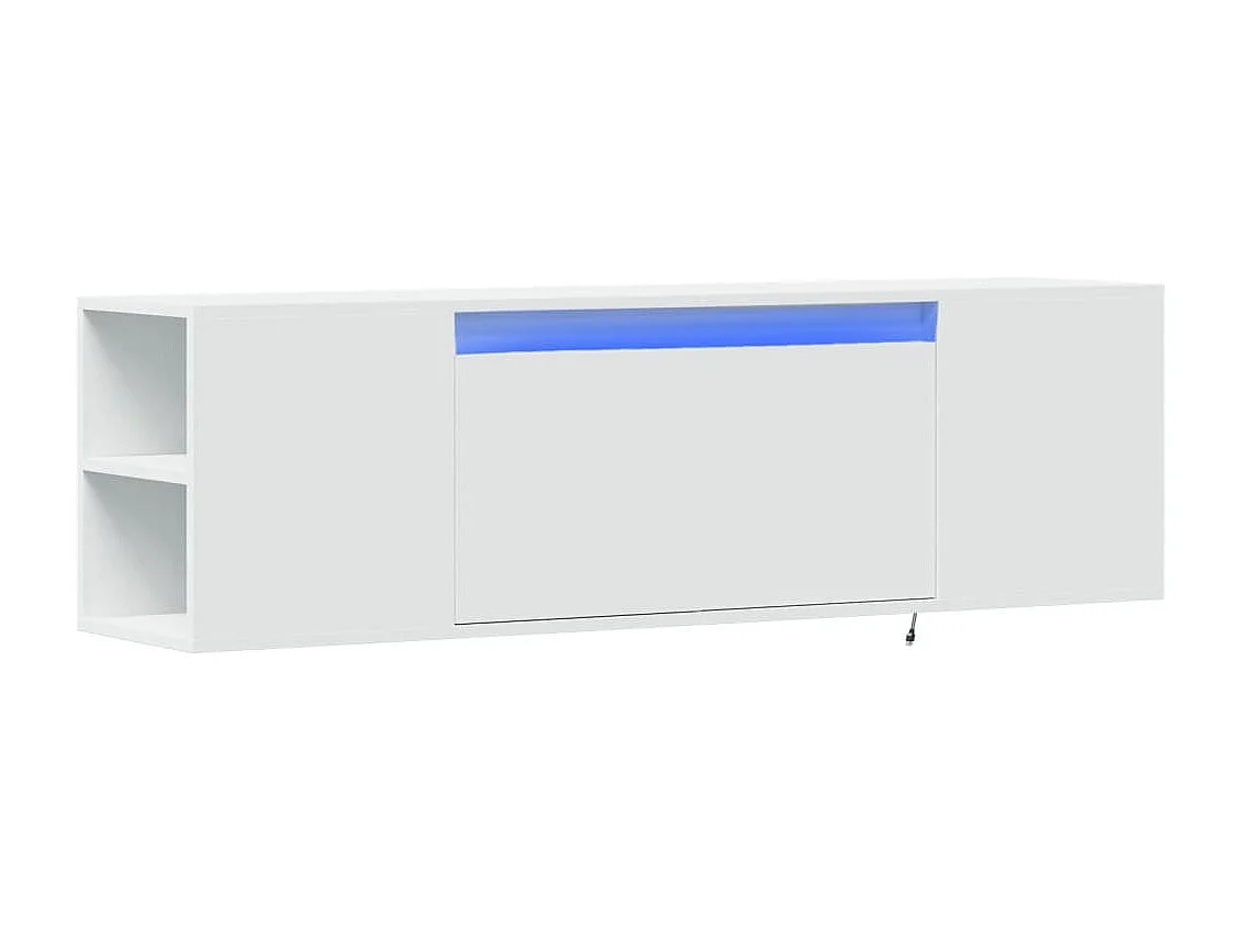 Berkfield TV Wall Cabinet with LED Lights White 135x31x39.5 cm