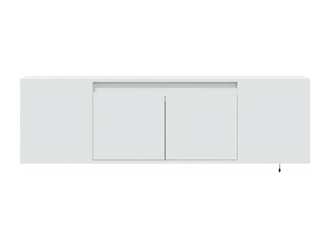 Berkfield TV Wall Cabinet with LED Lights White 135x31x39.5 cm