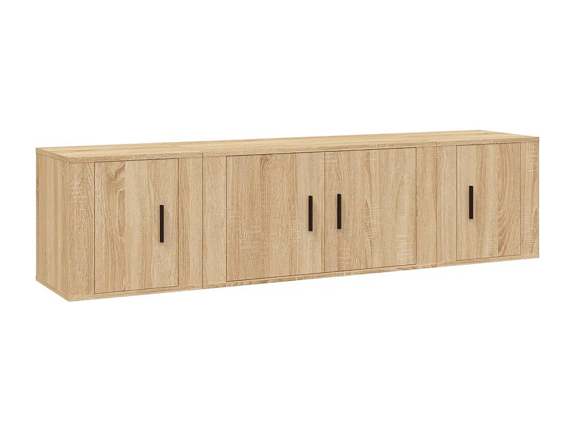 Berkfield 3 Piece TV Cabinet Set Sonoma Oak Engineered Wood