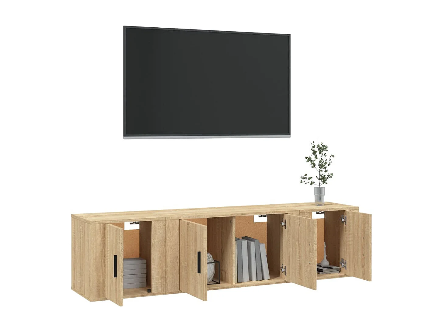 Berkfield 3 Piece TV Cabinet Set Sonoma Oak Engineered Wood