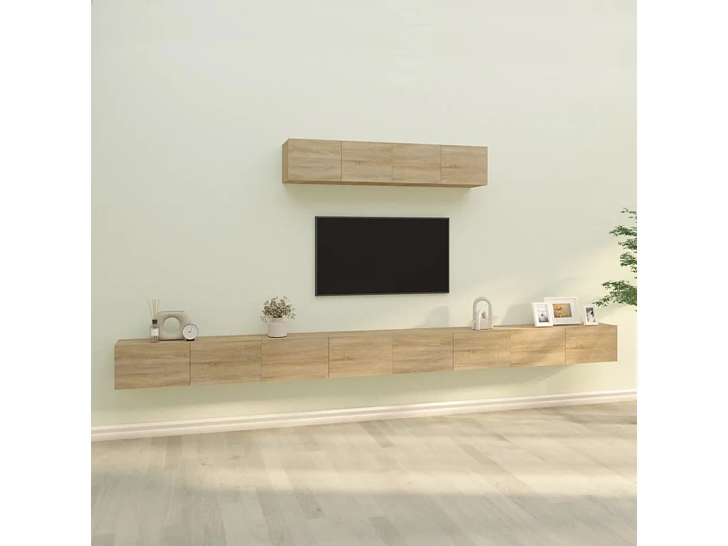 Berkfield 4 Piece TV Cabinet Set Sonoma Oak Engineered Wood