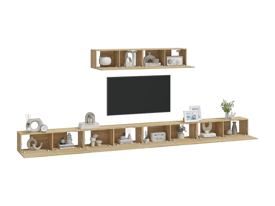 Berkfield 4 Piece TV Cabinet Set Sonoma Oak Engineered Wood