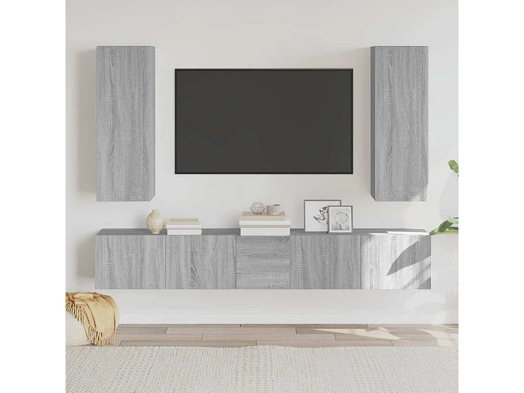 Berkfield 5 Piece TV Cabinet Set Grey Sonoma Engineered Wood