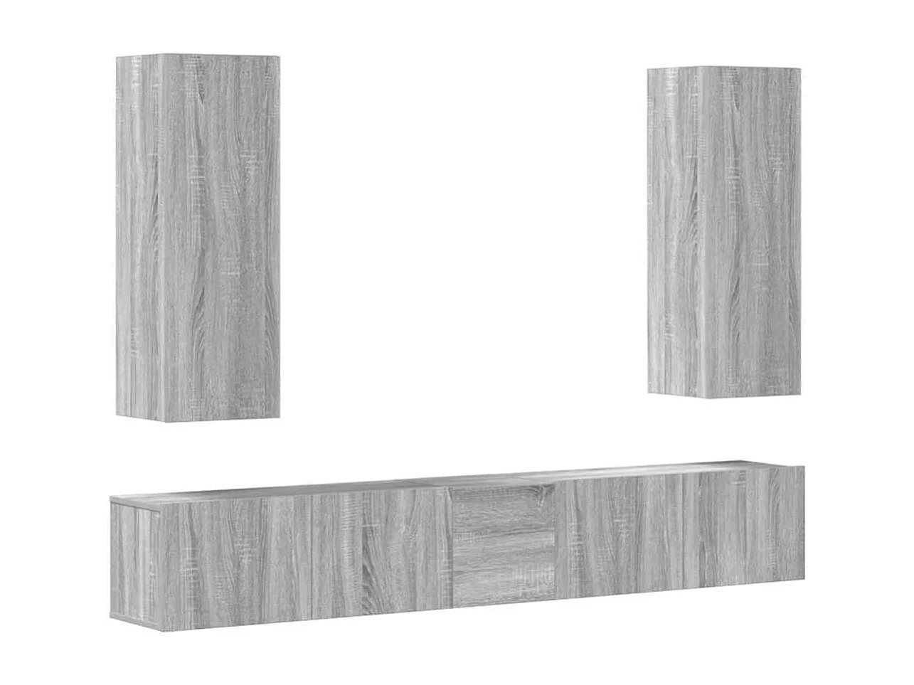 Berkfield 5 Piece TV Cabinet Set Grey Sonoma Engineered Wood