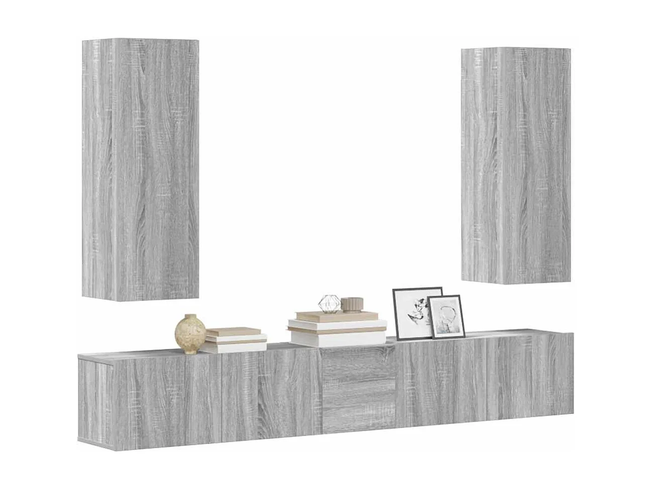 Berkfield 5 Piece TV Cabinet Set Grey Sonoma Engineered Wood