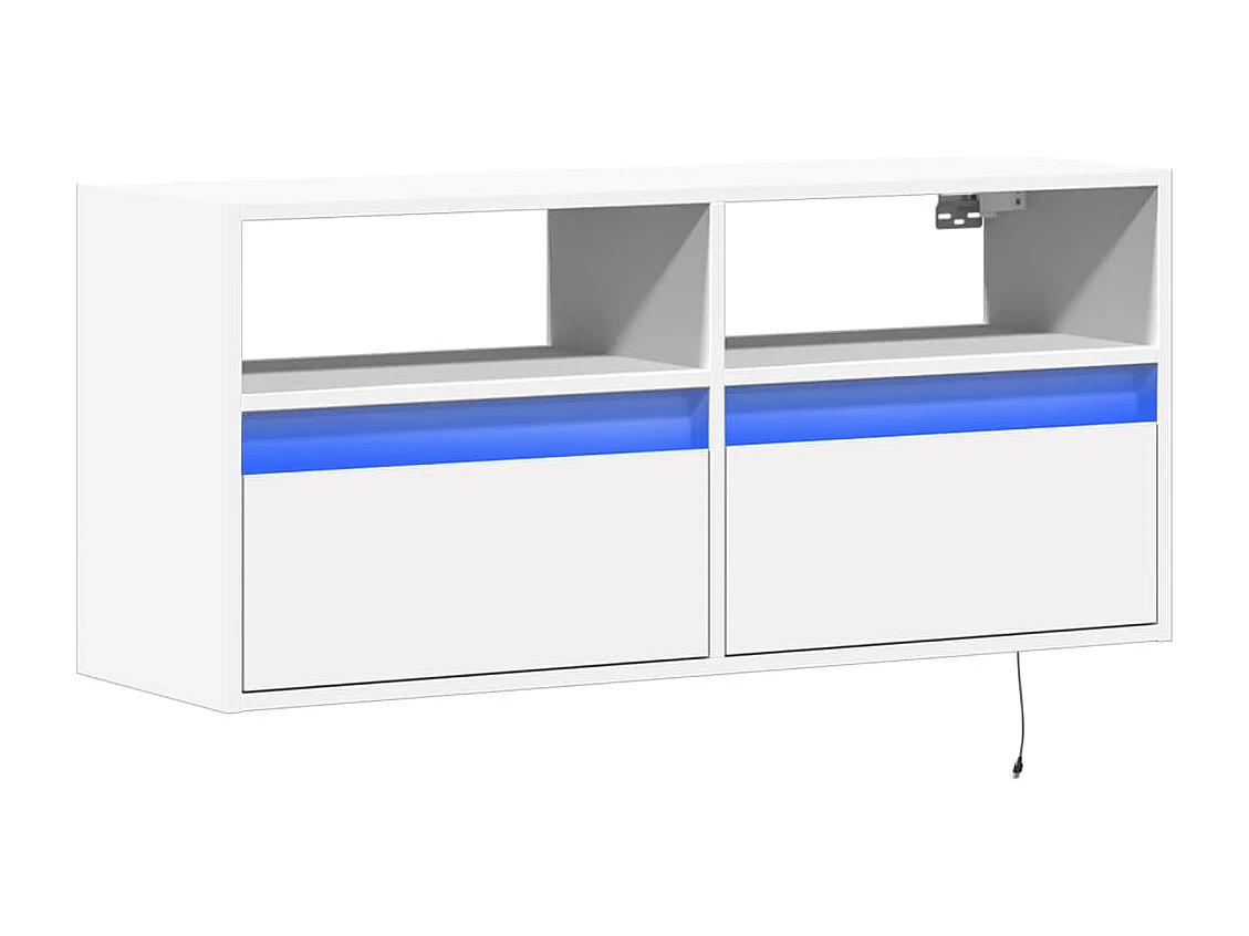 Berkfield TV Wall Cabinet with LED Lights White 100x31x45 cm