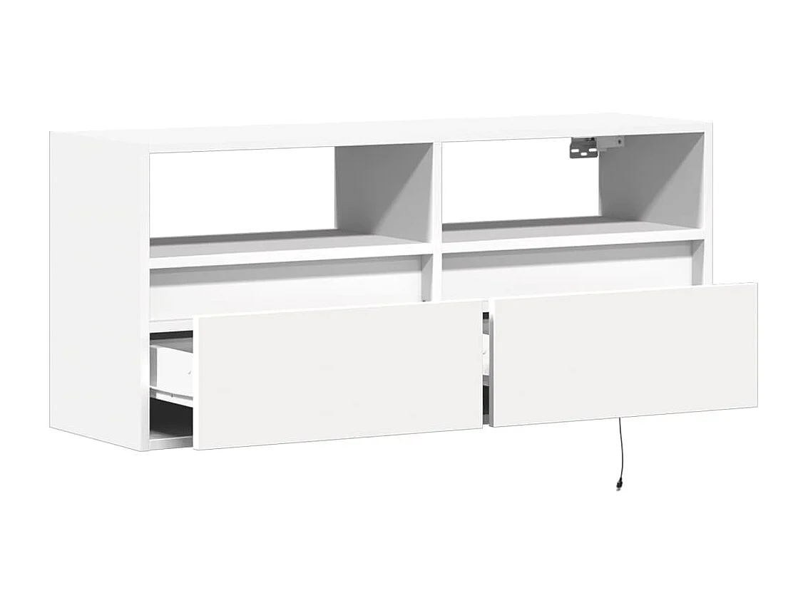 Berkfield TV Wall Cabinet with LED Lights White 100x31x45 cm