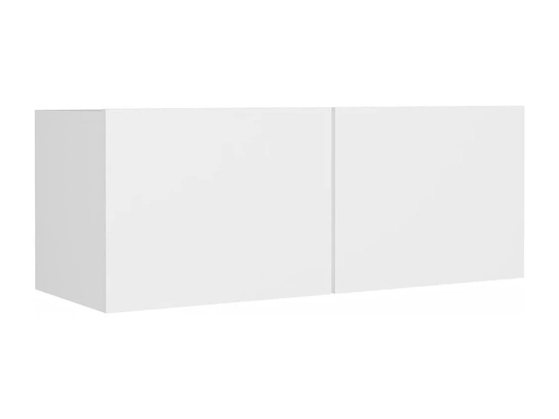 Berkfield 8 Piece TV Cabinet Set White Engineered Wood