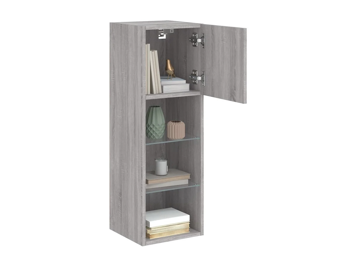 Berkfield TV Cabinet with LED Lights Grey Sonoma 30.5x30x90 cm