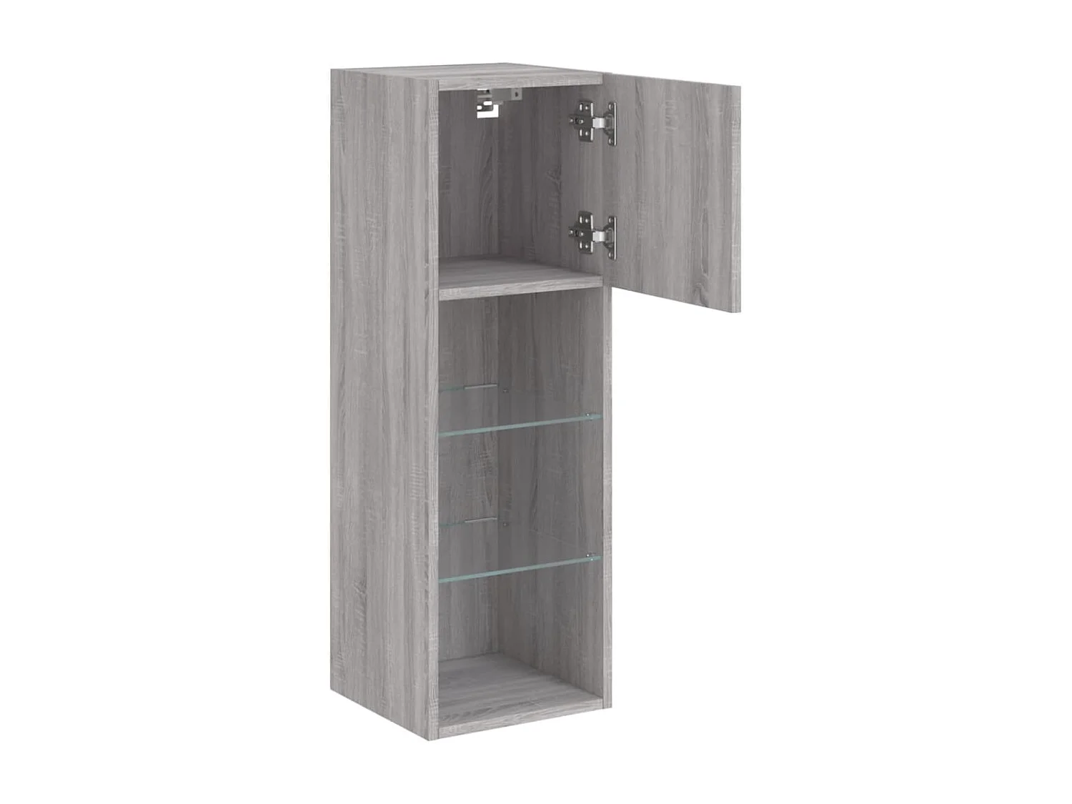 Berkfield TV Cabinet with LED Lights Grey Sonoma 30.5x30x90 cm