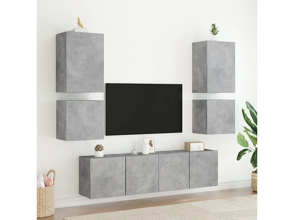 Berkfield TV Wall Cabinet Concrete Grey 40.5x30x40 cm Engineered Wood