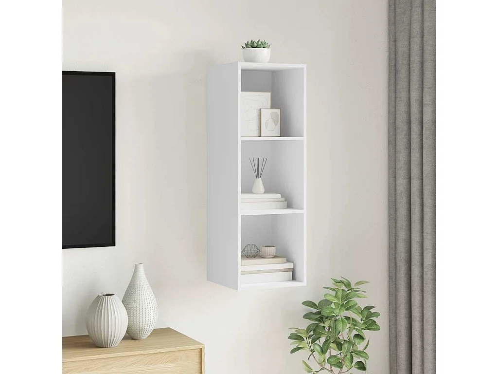 Berkfield Wall-mounted TV Cabinet White 37x37x107 cm Engineered Wood