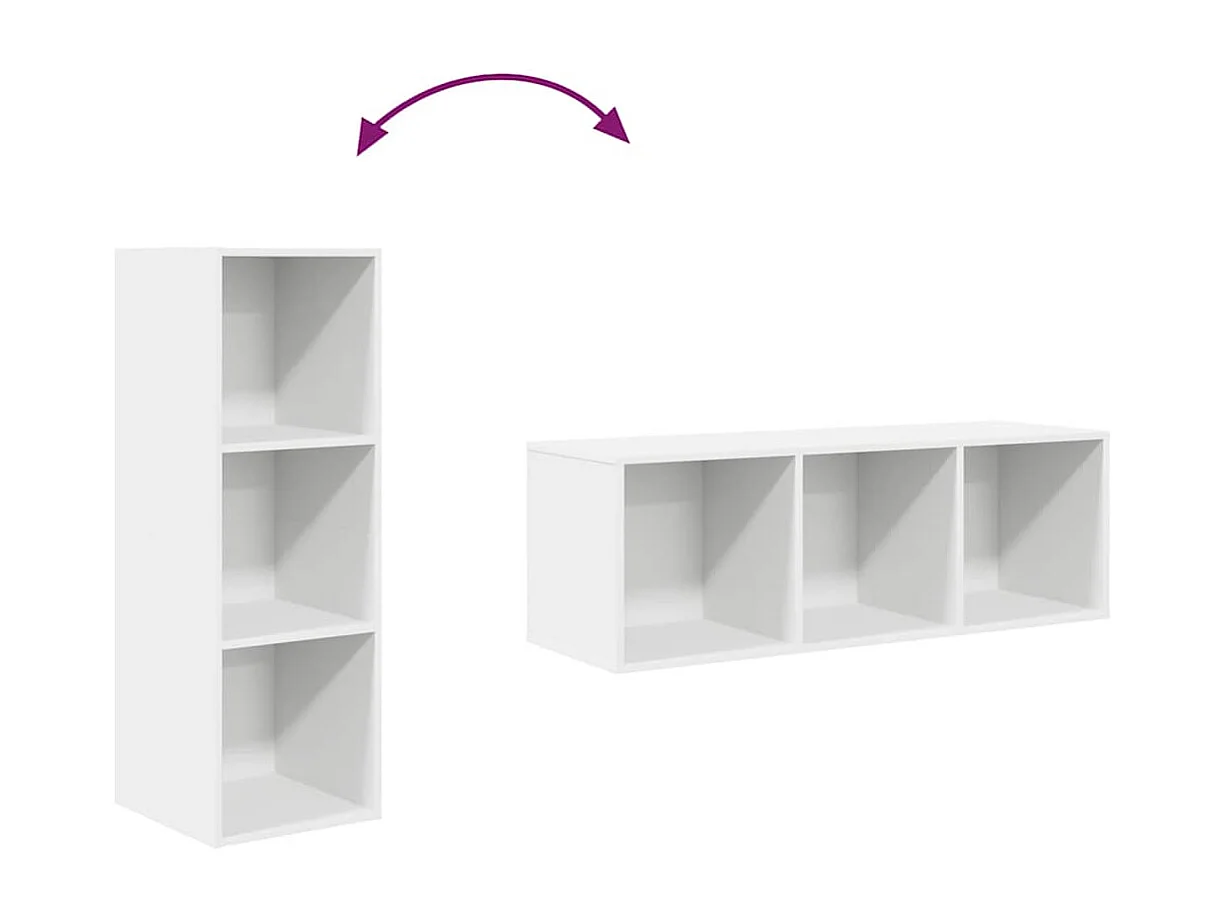 Berkfield Wall-mounted TV Cabinet White 37x37x107 cm Engineered Wood