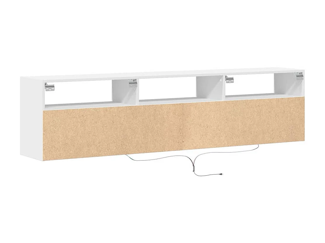 Berkfield TV Wall Cabinet with LED White 180x31x45 cm