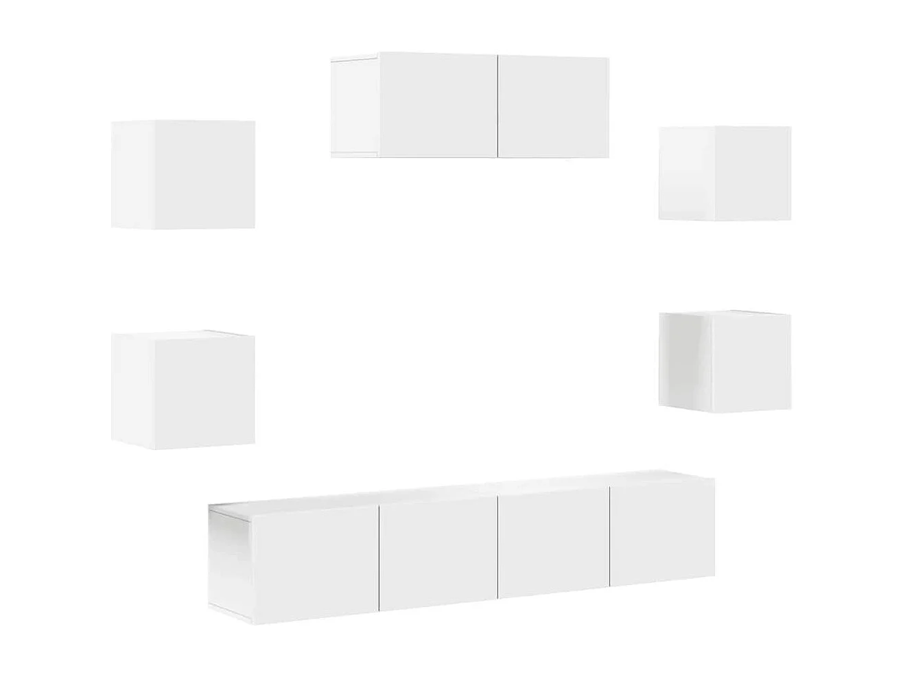 Berkfield 7 Piece TV Cabinet Set White Engineered Wood