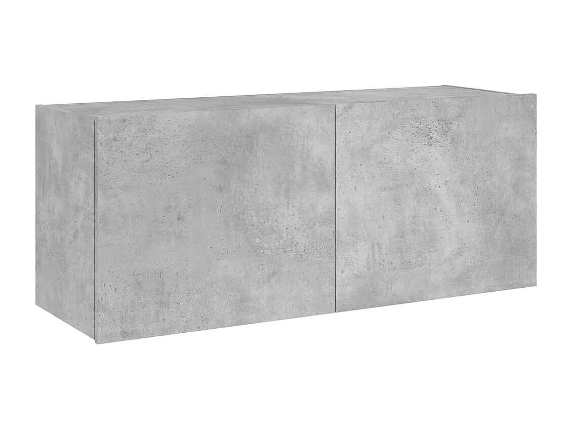 Berkfield TV Wall Cabinet with LED Lights Concrete Grey 100x35x41 cm