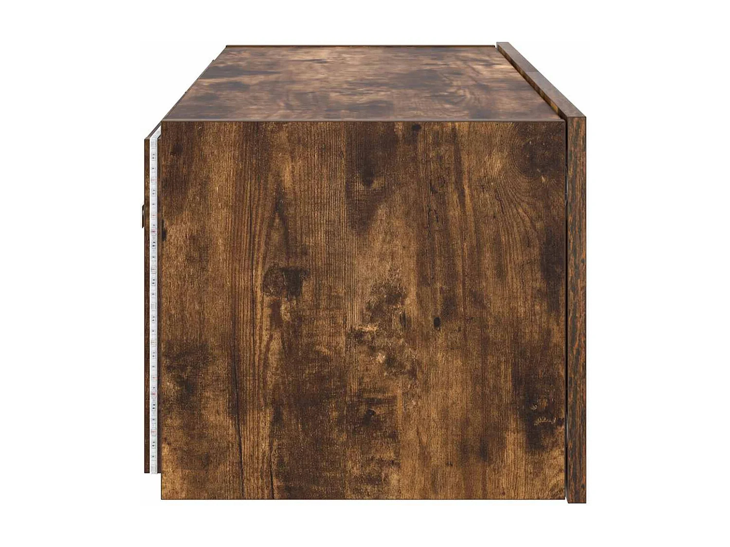 Berkfield TV Wall Cabinet with LED Lights Smoked Oak 80x35x31 cm