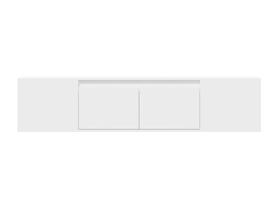 Berkfield TV Wall Cabinet with LED White 180x31x39.5 cm