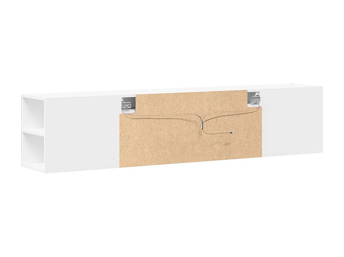Berkfield TV Wall Cabinet with LED White 180x31x39.5 cm