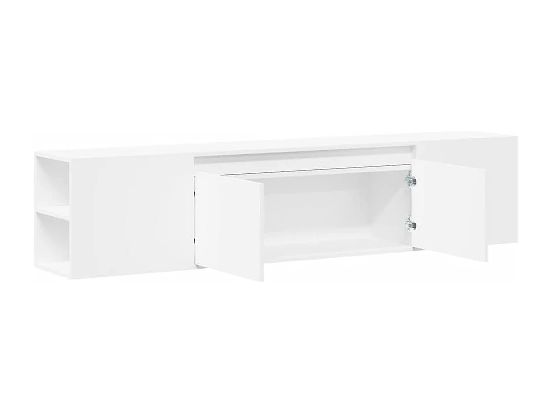 Berkfield TV Wall Cabinet with LED White 180x31x39.5 cm