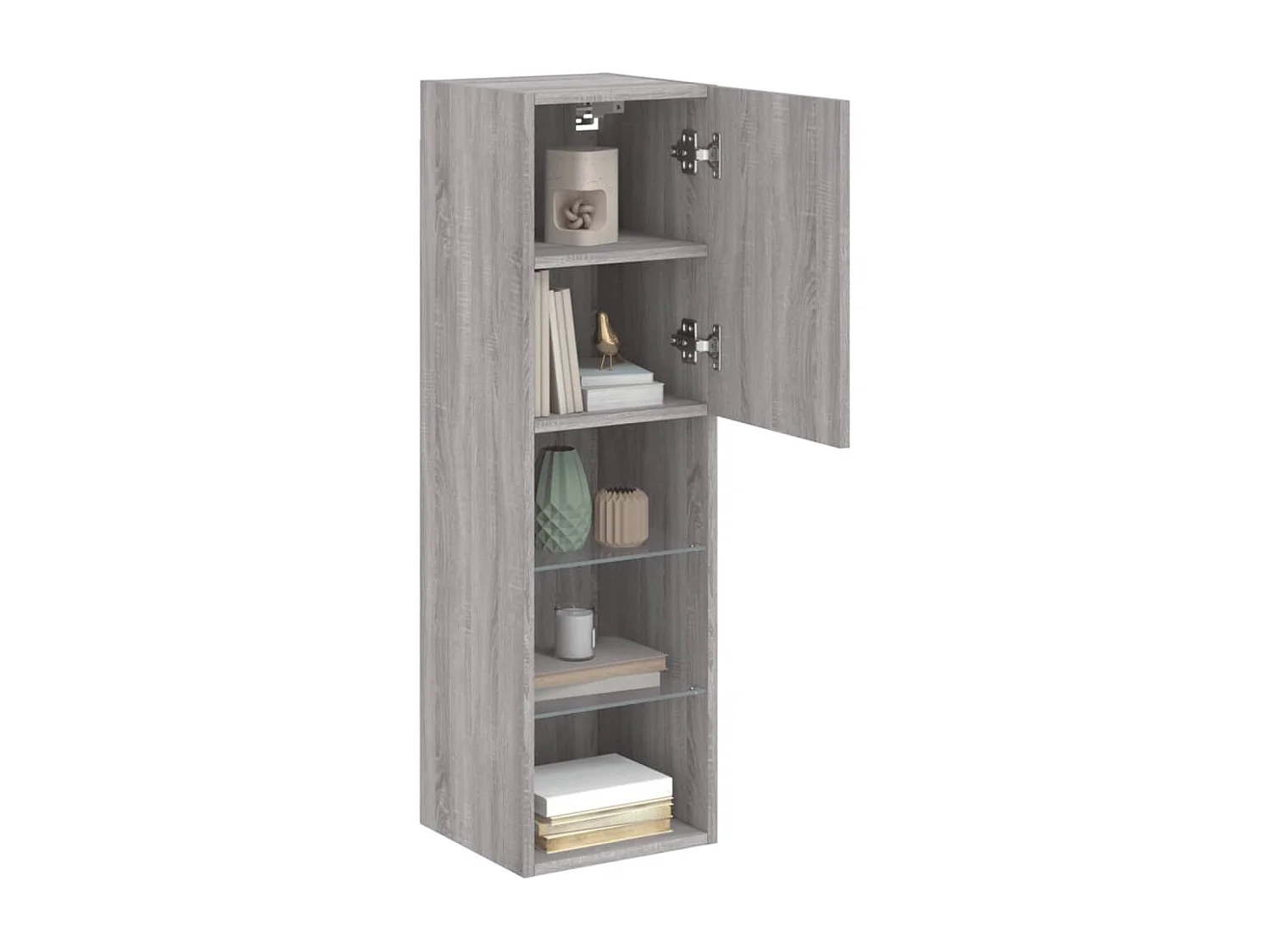 Berkfield TV Cabinet with LED Lights Grey Sonoma 30.5x30x102 cm
