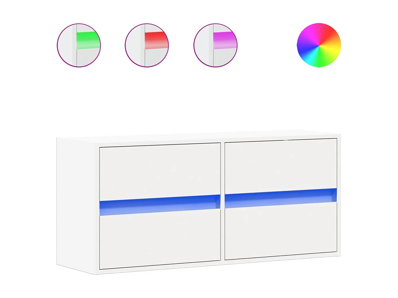 Berkfield TV Wall Cabinet with LED Lights White 100x31x45 cm