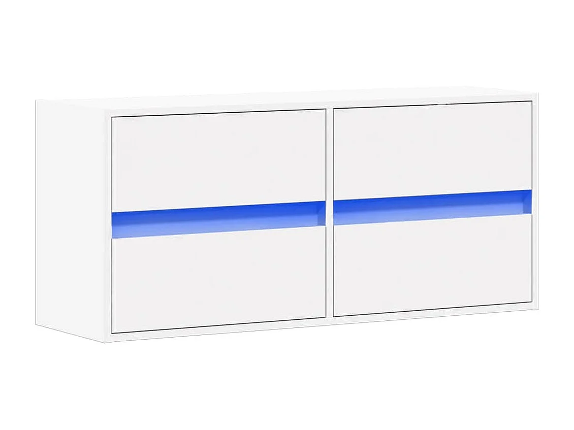 Berkfield TV Wall Cabinet with LED Lights White 100x31x45 cm