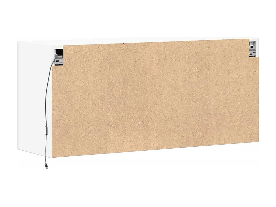 Berkfield TV Wall Cabinet with LED Lights White 100x31x45 cm
