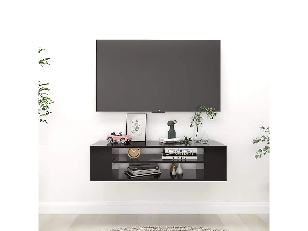 Berkfield Hanging TV Cabinet Black 100x30x26.5 cm Engineered Wood
