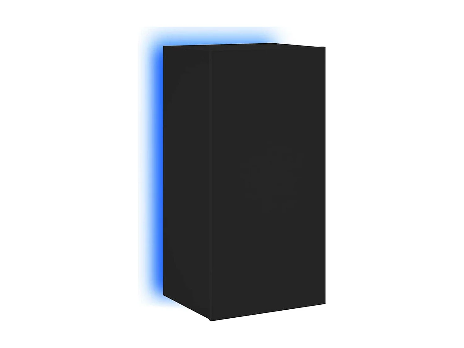 Berkfield TV Wall Cabinet with LED Lights Black 40.5x35x80 cm
