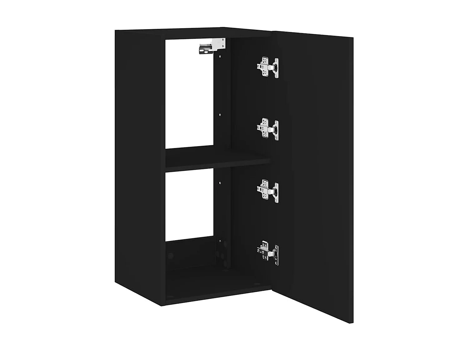 Berkfield TV Wall Cabinet with LED Lights Black 40.5x35x80 cm