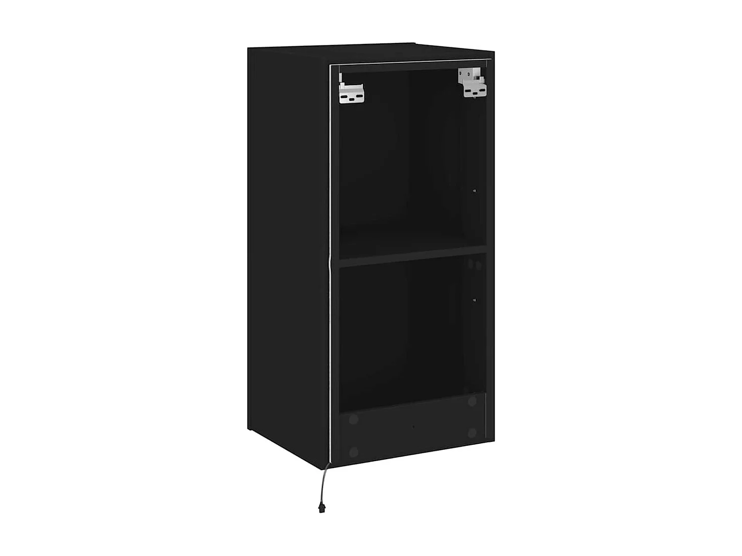 Berkfield TV Wall Cabinet with LED Lights Black 40.5x35x80 cm