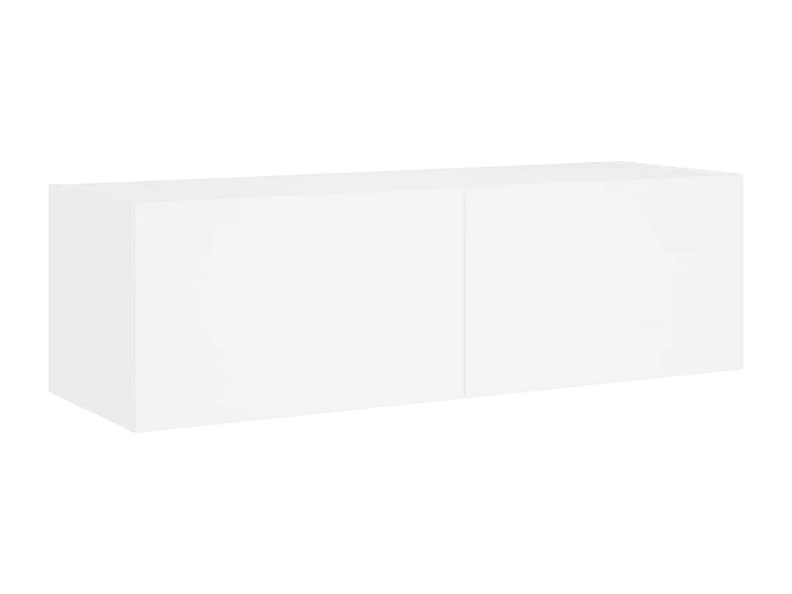 Berkfield 4 Piece TV Wall Cabinets with LED Lights White