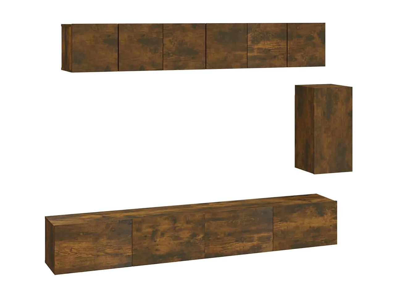 Berkfield 6 Piece TV Cabinet Set Smoked Oak Engineered Wood