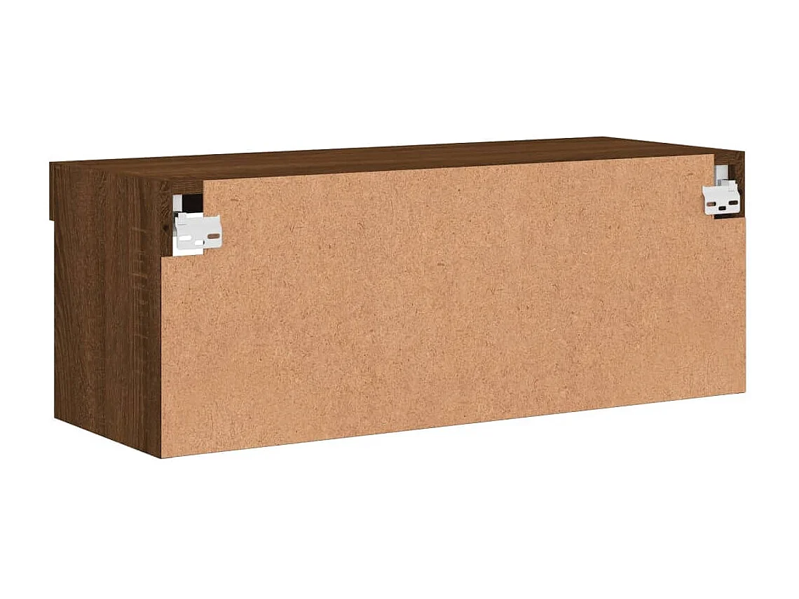 Berkfield TV Cabinet with LED Lights Brown Oak 80x30x30 cm