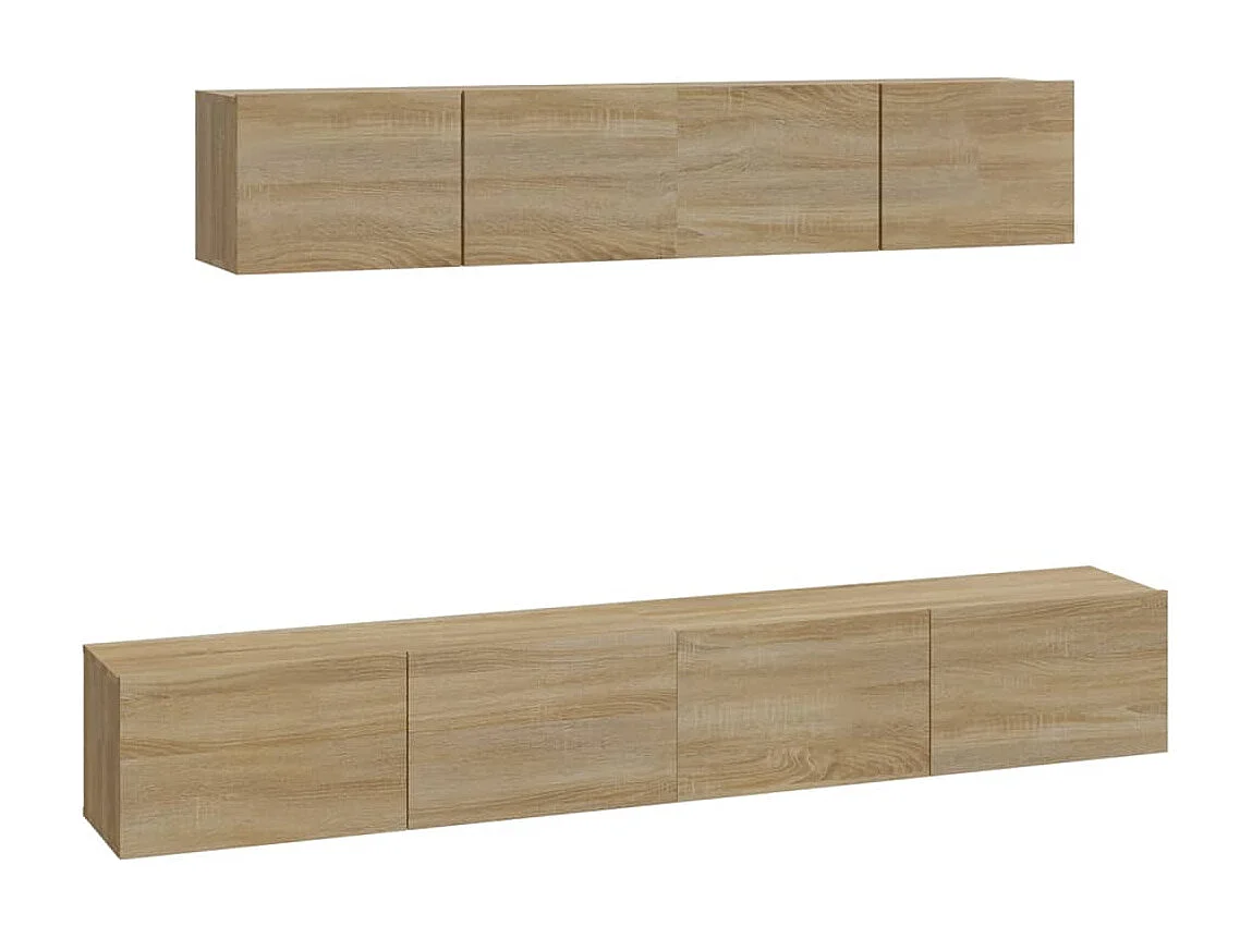Berkfield 4 Piece TV Cabinet Set Sonoma Oak Engineered Wood